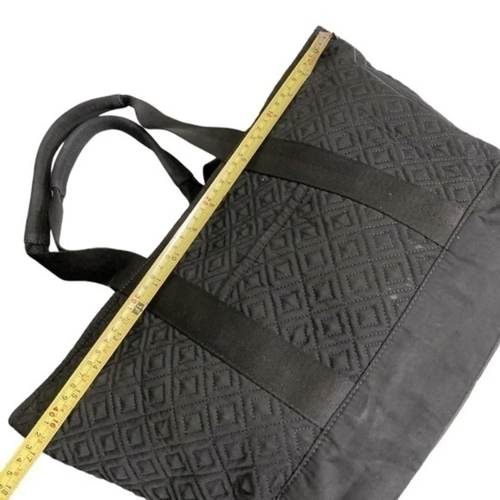 Tory Burch quilted black nylon tote bag